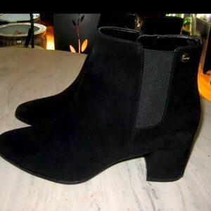 Calvin Klein FISA black suede ankle boots - excellent condition. 2.29 heel